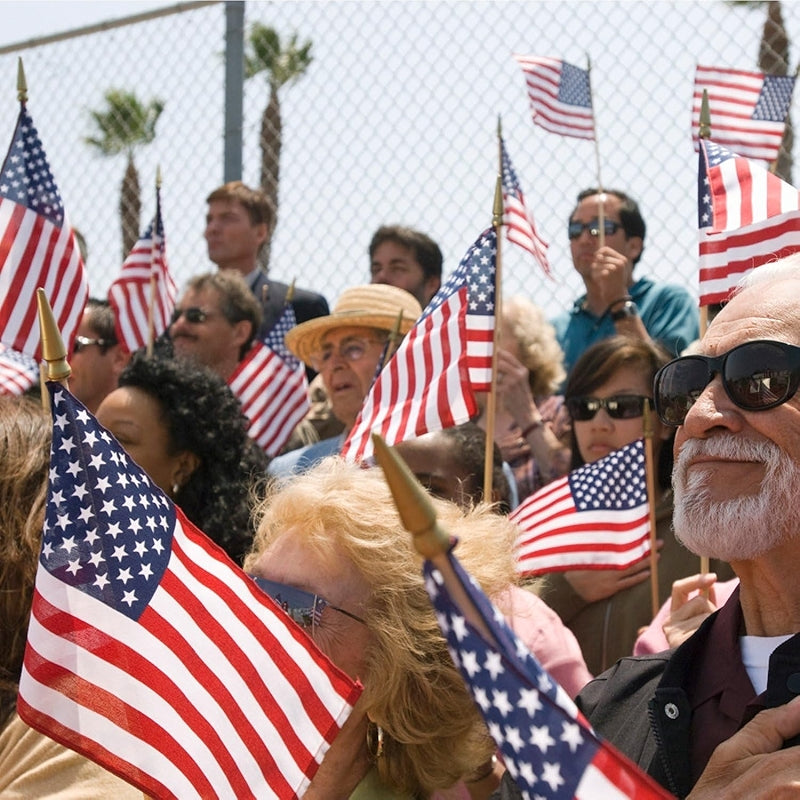 12 Pcs 8x12 Inch American Flags On Stick