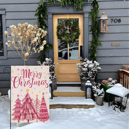 Christmas Tree Printed Flag For Seasonal Decoration