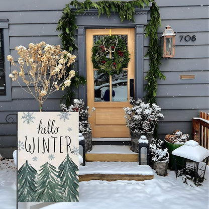 Christmas Tree Designed Flag Banner For Yard Decor