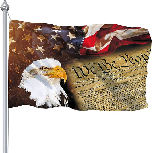 Rustic Constitution Flag 3x5 Ft Double Printed Patriotic Banner