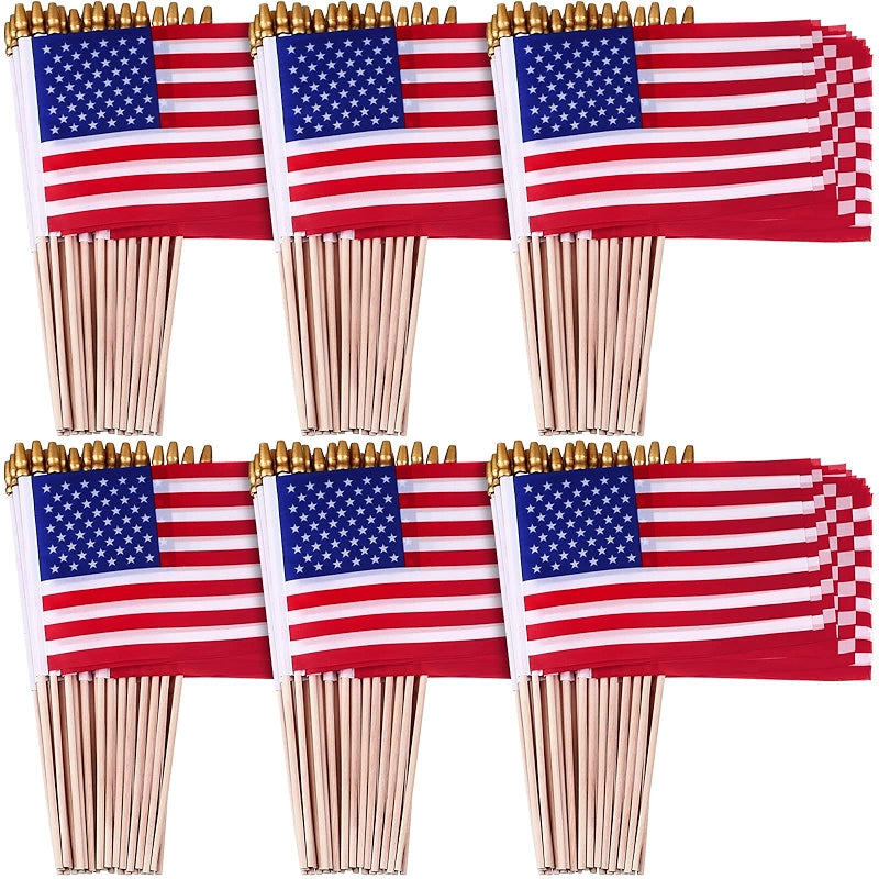 Mini American Flags On Sticks For Celebrations And Decorations