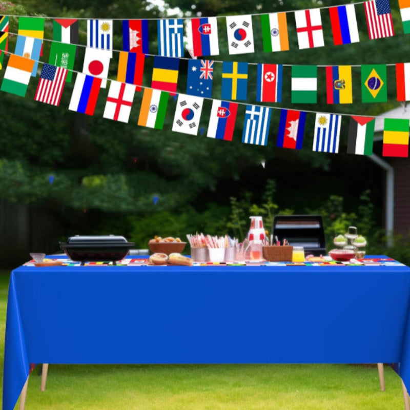 162 Pc World Flags Printed Party Tableware Set