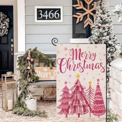 Christmas Tree Printed Flag For Seasonal Decoration