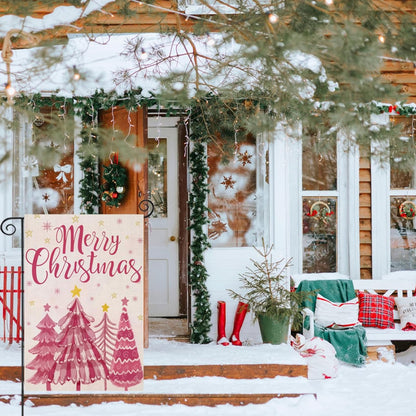 Christmas Tree Printed Flag For Seasonal Decoration