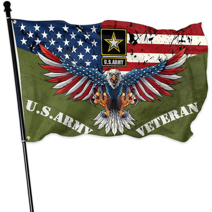 US Army Veteran Double Sided Garden Flag With Eagle Design