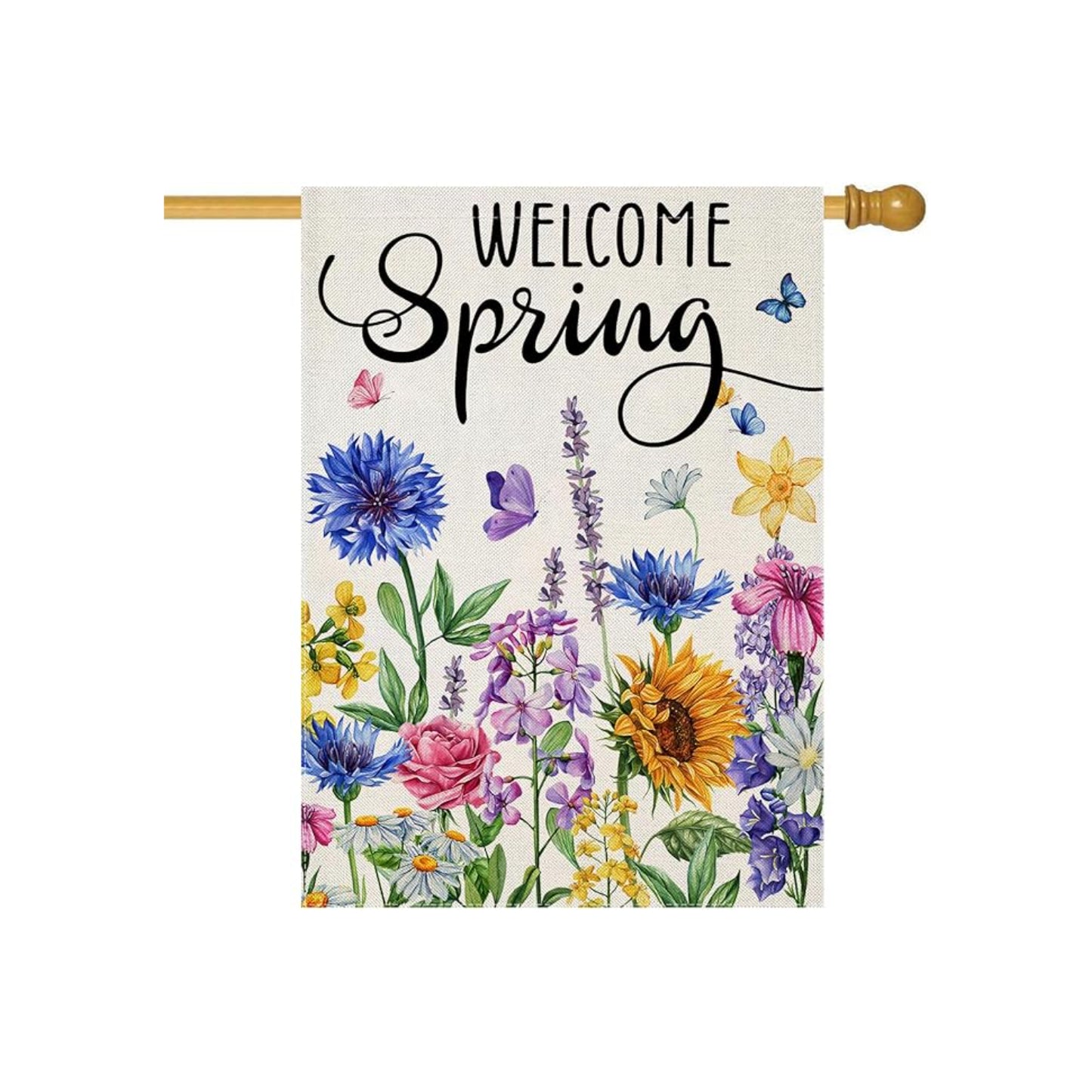 Wildflowers Printed Flag Banner For Yard Decoration