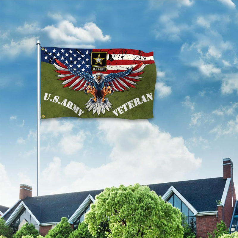 US Army Veteran Double Sided Garden Flag With Eagle Design