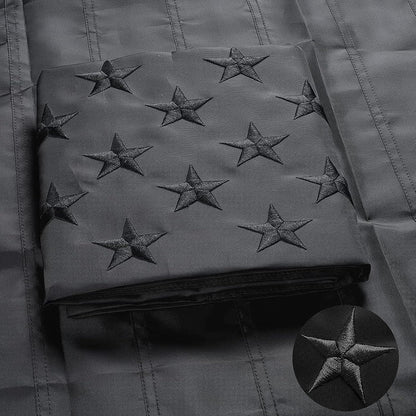 Black American Flag 4X6 Ft Heavy Duty Embroidered Stars