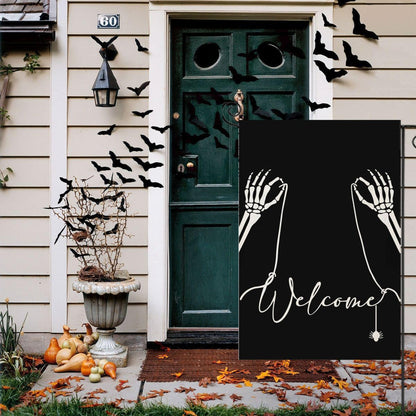 Halloween Themed Welcome Sign Flag