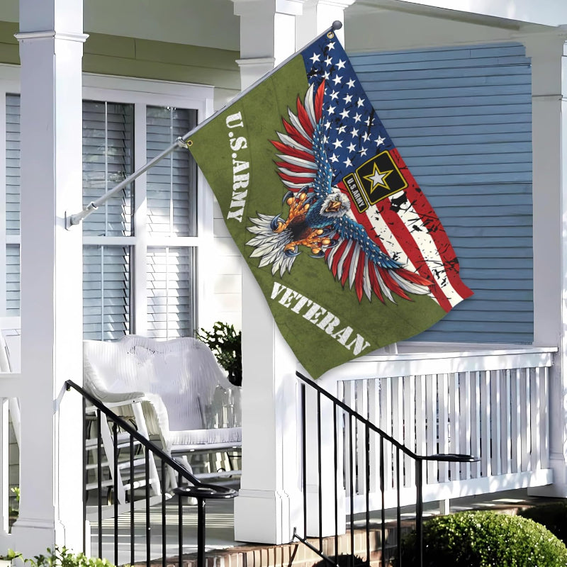 US Army Veteran Double Sided Garden Flag With Eagle Design