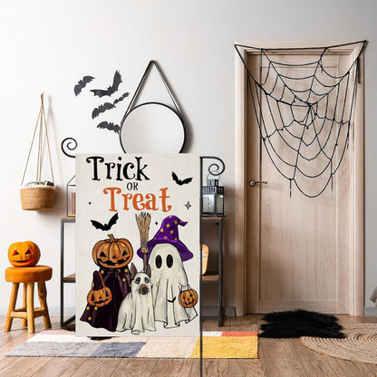 Trick Or Treat Sign Printed Halloween Garden Flag