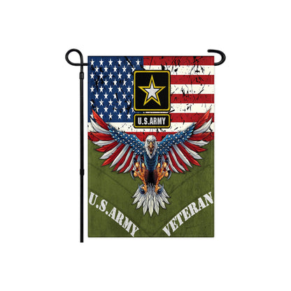 US Army Veteran Double Sided Garden Flag With Eagle Design