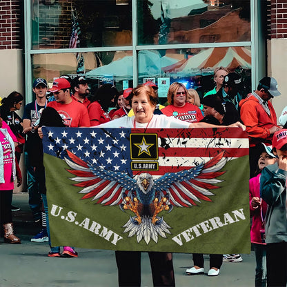 US Army Veteran Double Sided Garden Flag With Eagle Design