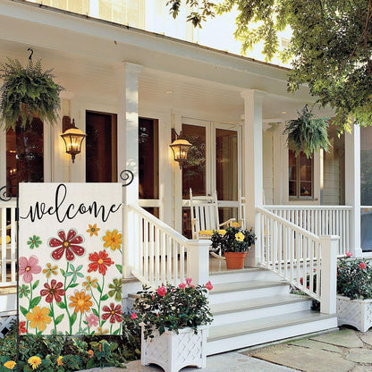 Spring Flowers Designed Welcome Banner