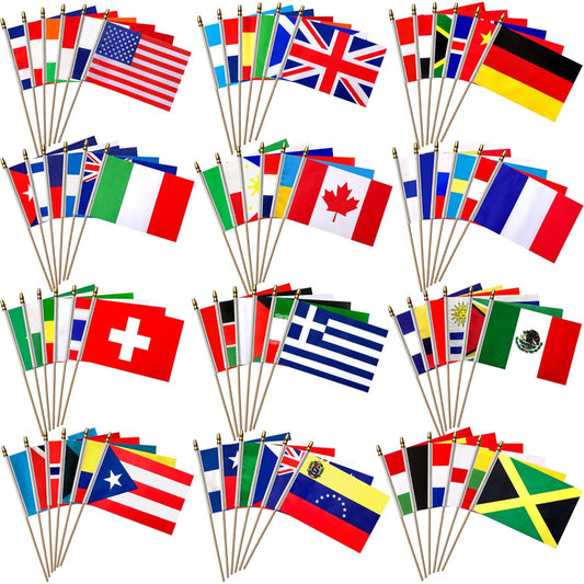 100 Pc Mini International World Flags Set