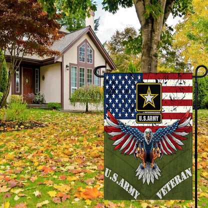 US Army Veteran Double Sided Garden Flag With Eagle Design