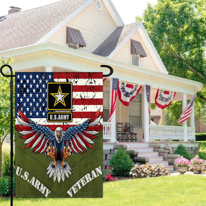 US Army Veteran Double Sided Garden Flag With Eagle Design