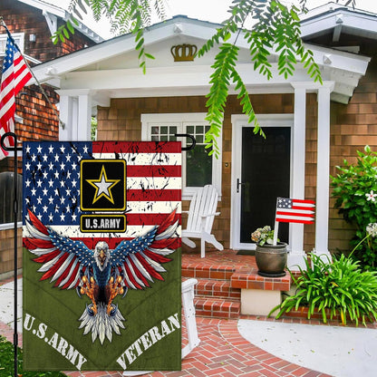 US Army Veteran Double Sided Garden Flag With Eagle Design