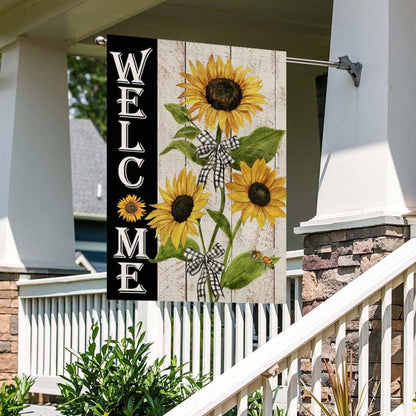 Cheerful Welcome House Flag For Inviting Home Decor