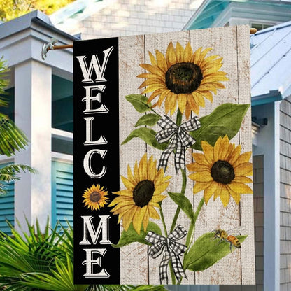 Cheerful Welcome House Flag For Inviting Home Decor