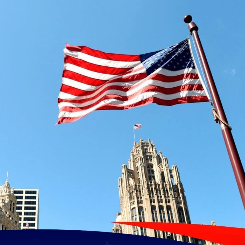 Vibrant Embroidered Stars And Stripes American Flag