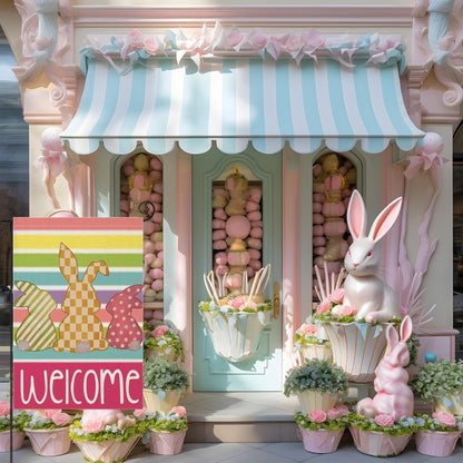 Colorful Spring Decor Printed Easter Bunny Garden Flag