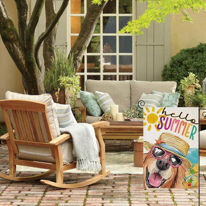 Dog With Sunglasses Printed Summer Garden Flag