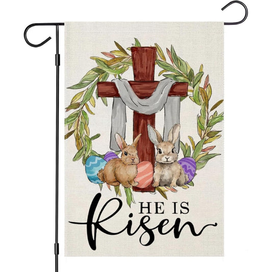He Is Risen Printed Double Sided Designed Garden Flag