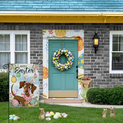 Happy Easter Dachshund Garden Flag