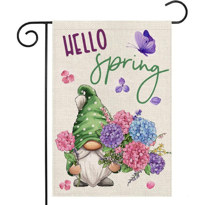 Sunshine Gnome Printed Garden Flag