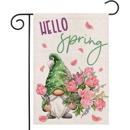 Sunshine Gnome Printed Garden Flag