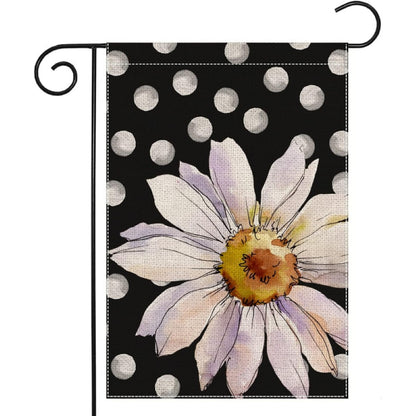 Spring Printed Watercolor Daisy Garden Flag