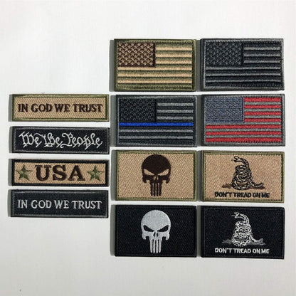 12 Pieces USA Flag Patch Set Thin Blue Line