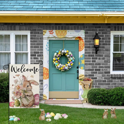 Welcome Easter Bunny Themed Garden Flag