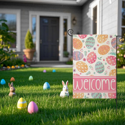 Welcome Printed Easter Garden Flag