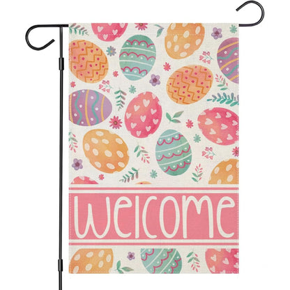 Welcome Printed Easter Garden Flag