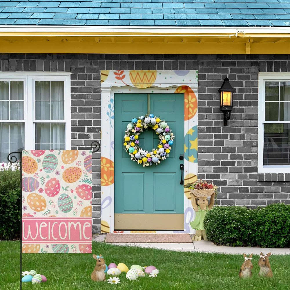 Welcome Printed Easter Garden Flag