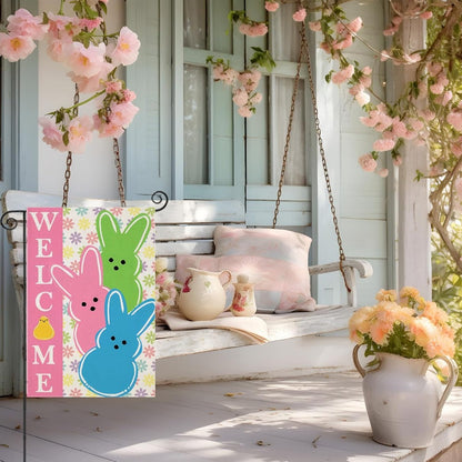 Welcome Printed Garden Flag For Easter