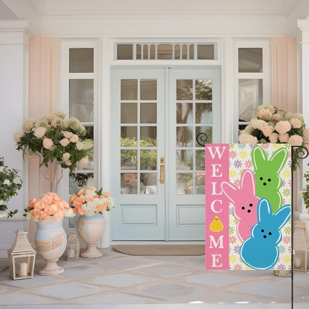 Welcome Printed Garden Flag For Easter