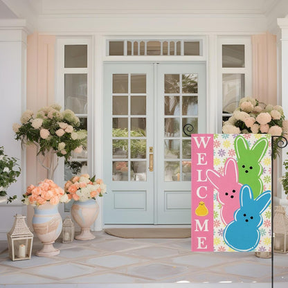 Welcome Printed Garden Flag For Easter