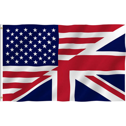 USA And UK Friendship Flag