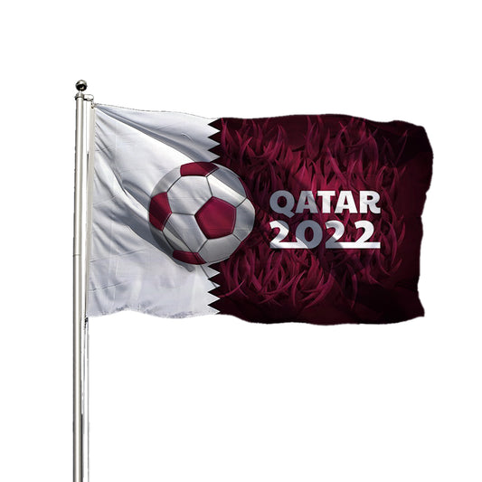 Qatar World Cup 2022 Red And White Flag