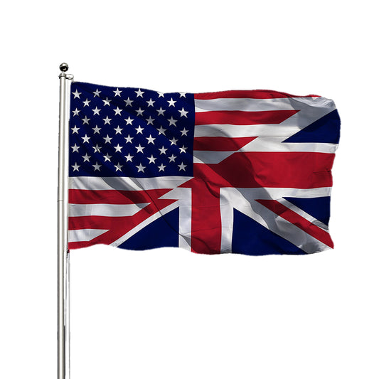 USA UK Friendship Flag – Durable Car Window Mounted Banner for Display