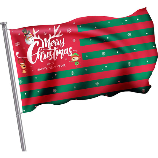 Merry Christmas Striped Flag – Festive Flag to Celebrate the Holiday