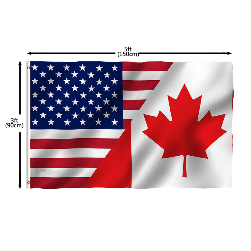 USA & Canadian Country Flag UV Wrinkle Resistant