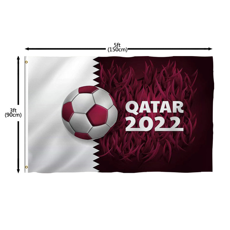 Qatar World Cup 2022 Red And White Flag
