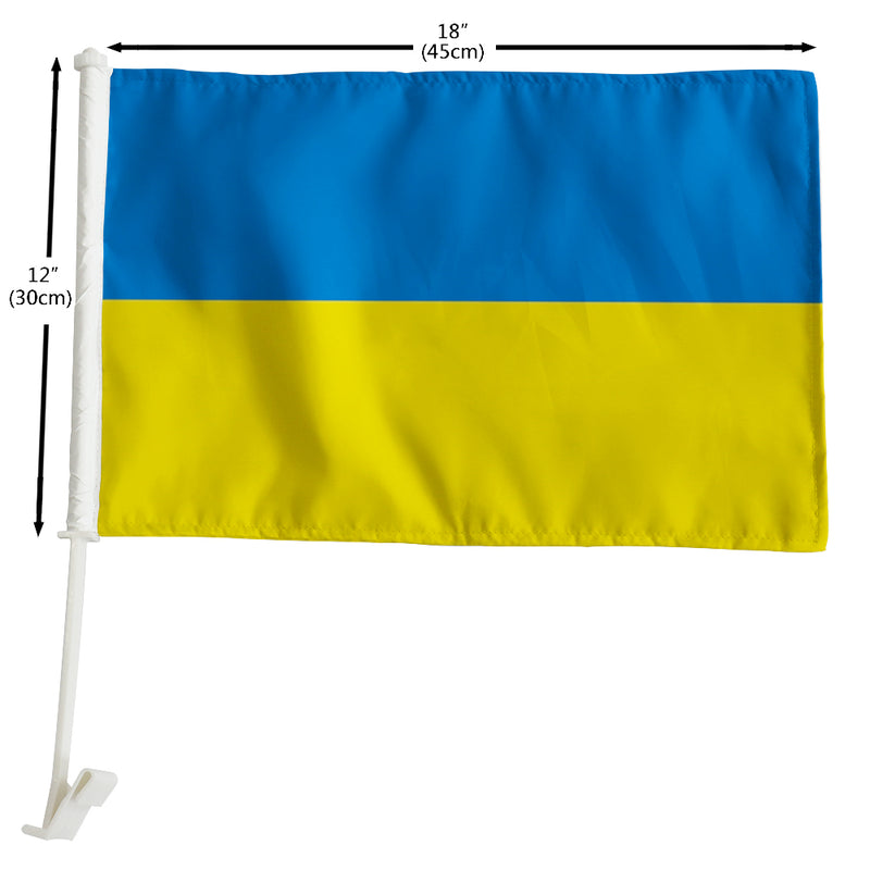 Ukraine Flag Car Set Of Hood, Mirror, Window Mount