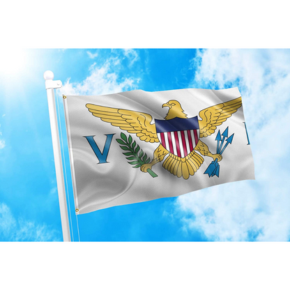 Virgin Islands, U.S. Flag, Globe Flags, Indoor Outdoor, Polyester , 90X150cm