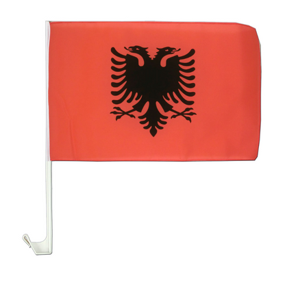 Albania Car Window Mounted Flag, Flag of Albania, Countries and flags, World Flags, Polyester, 30x45cm - Globe Flags