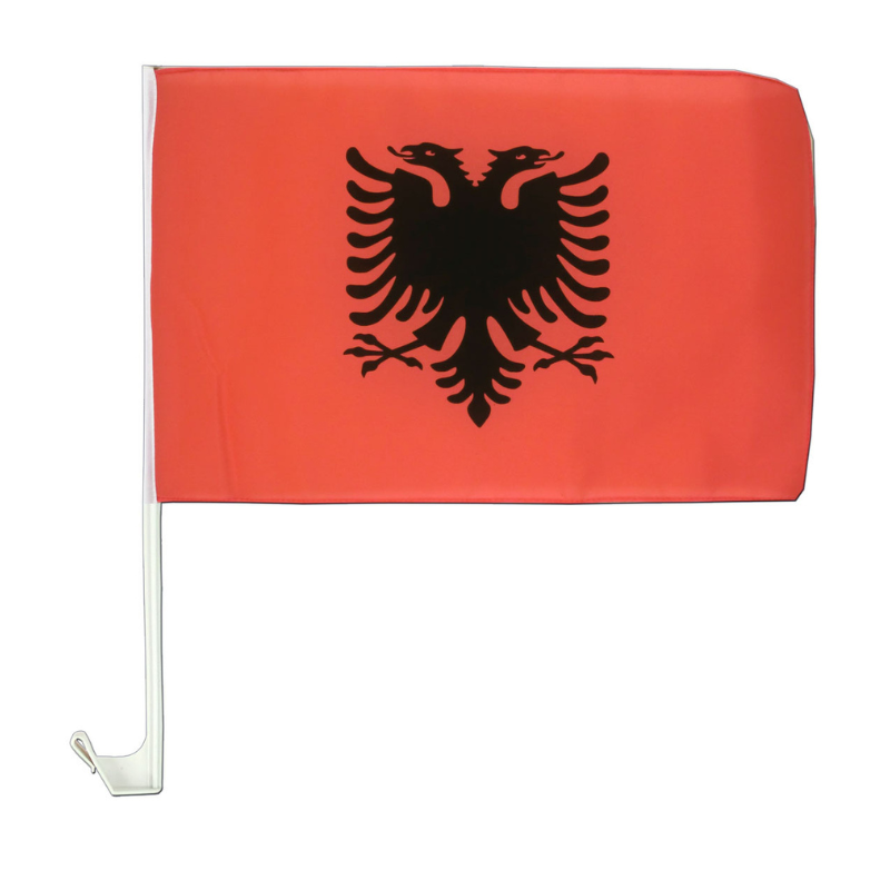 Albania Car Window Mounted Flag, Flag of Albania, Countries and flags, World Flags, Polyester, 30x45cm